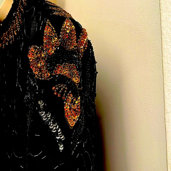 VTG beaded cocktail holiday sparkle dress - Picture 6 of 14